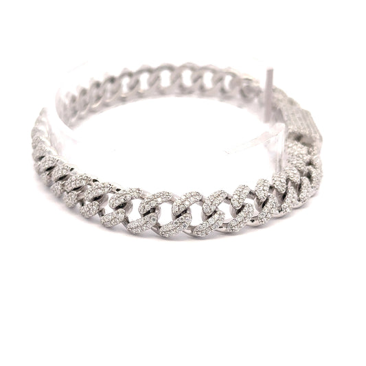 "Unleash Your Inner Wizard: Discover the Brilliance of Our 5.23 CTW Rhodium Moissanite Iced-Out Bracelet"