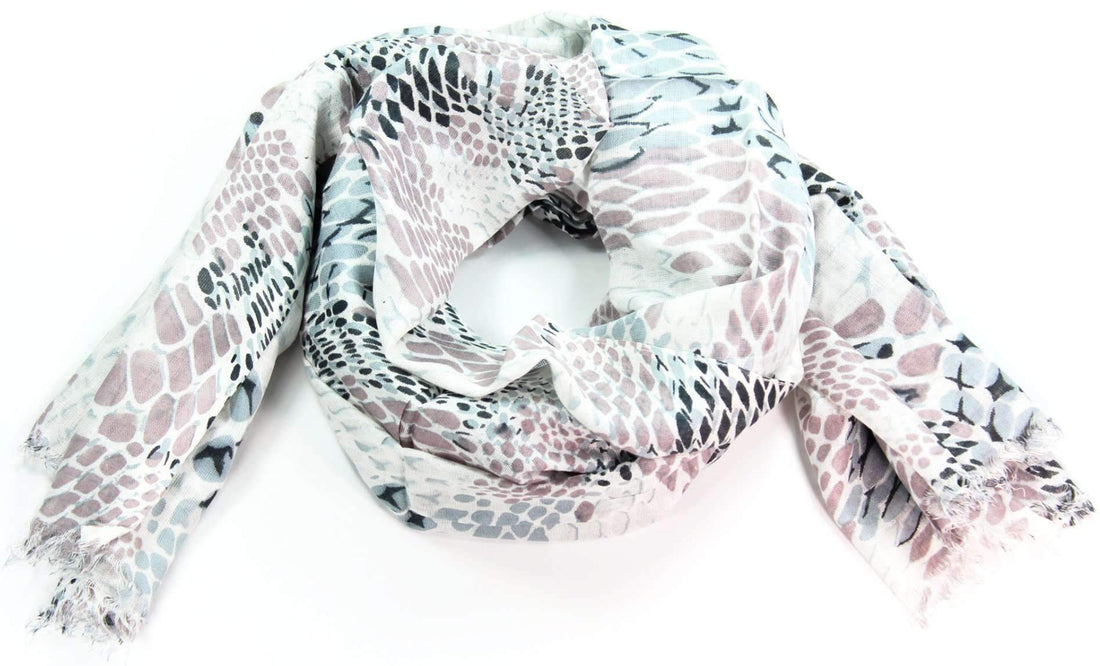 "Unleash Your Wild Side with Our Luxurious Snake Skin Print Scarf - Perfect for Any Occasion!"