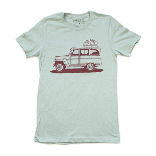 "The Ultimate Comfort and Style: Discover the Willy Wagon Tee in Dusty Blue"