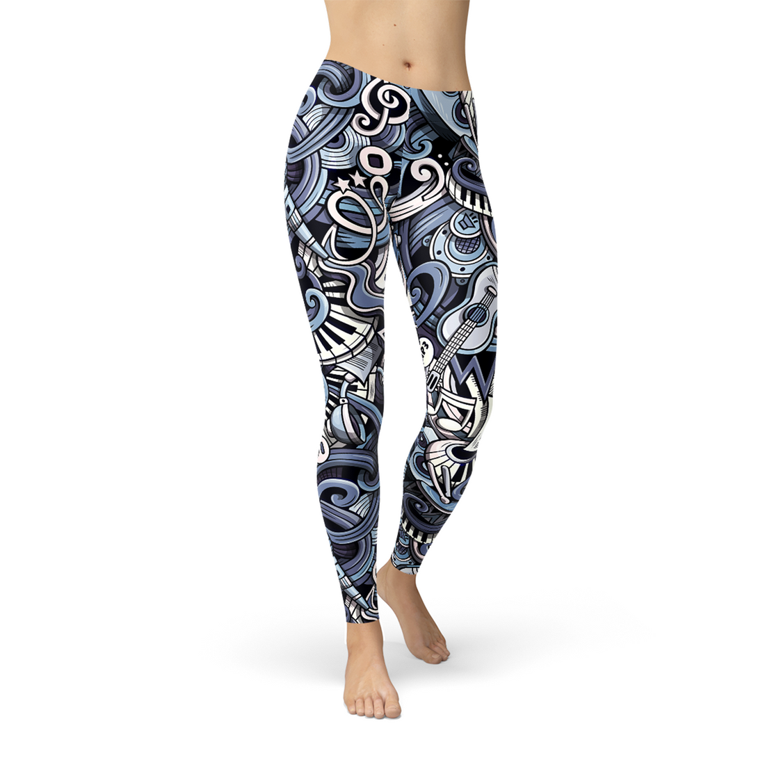 "Unleash Your Inner Musician: The Story Behind Our Women's Music Blue Leggings"