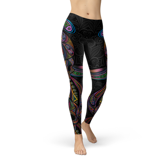 "Unlock Your Inner Rebel with Our Women's Sugar Skull Leggings: A Must-Have for Alternative Fashion Lovers!"