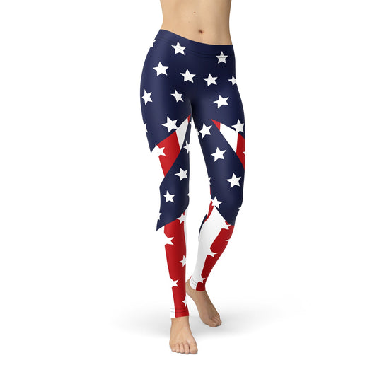 "Unleash Your Patriotic Style with Our Women's American Flag Leggings!"