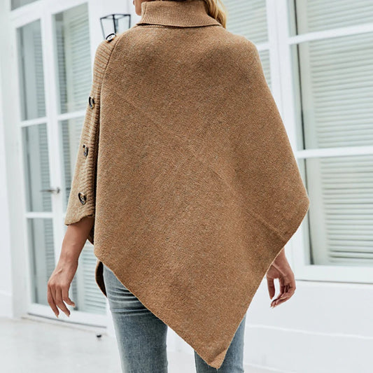 "Stay Cozy and Chic with Our Must-Have Women's Turtleneck Poncho"