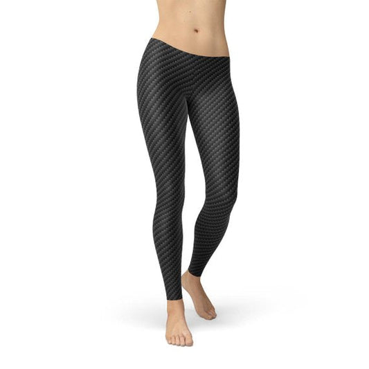 "Revolutionize Your Workout: The Ultimate Women's Black Carbon Fiber Leggings"