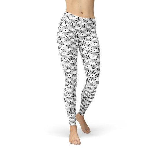 "Unleash Your Inner Gamer: The Ultimate Review of our Women's Black and White Dice Leggings"