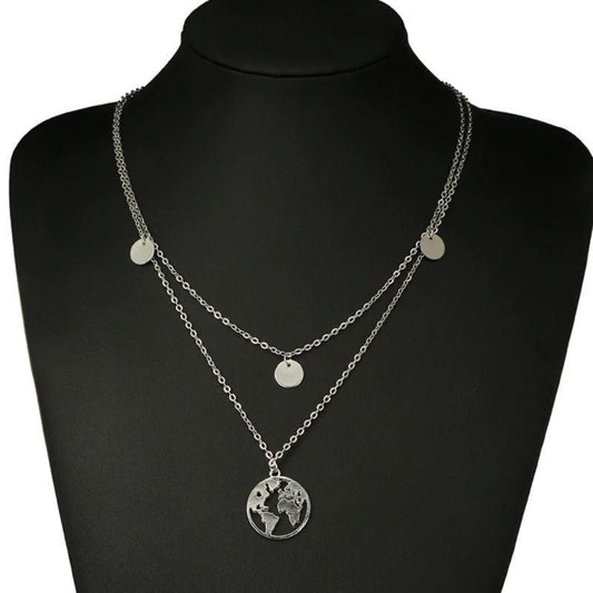 "Explore the World with Our Stunning World Map Necklace!"