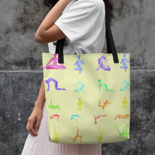 "Unleash Your Inner Peace with Our Yoga Sanctuary Everyday Yellow Tote Bag: A Must-Have for Every Yogi"