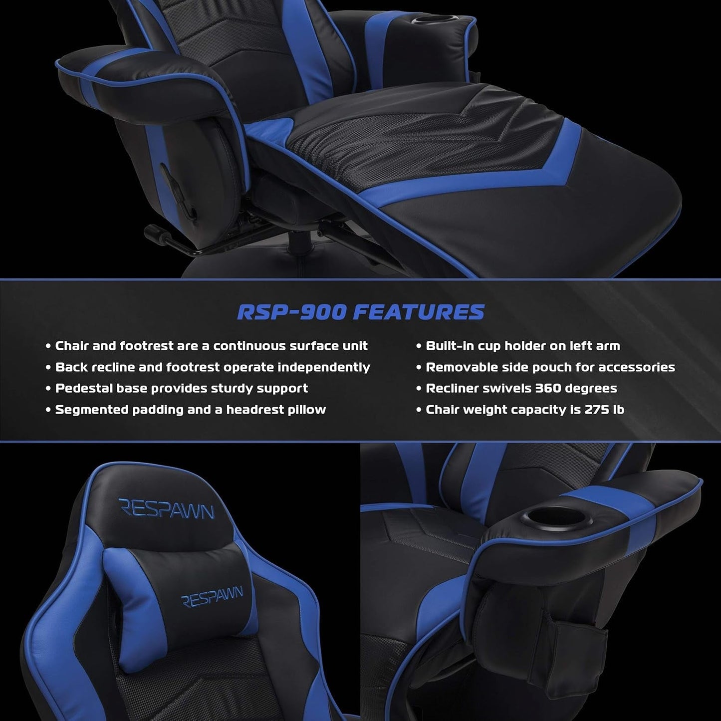900 Gaming Recliner - Video Games Console Recliner Chair, Computer - ZYTU