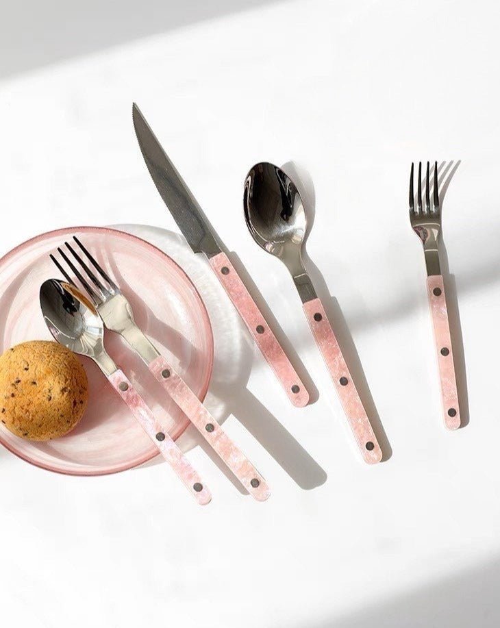 10-Pcs Sleek Modern Pinky Flatware Silverware Flatware Set - ZYTU