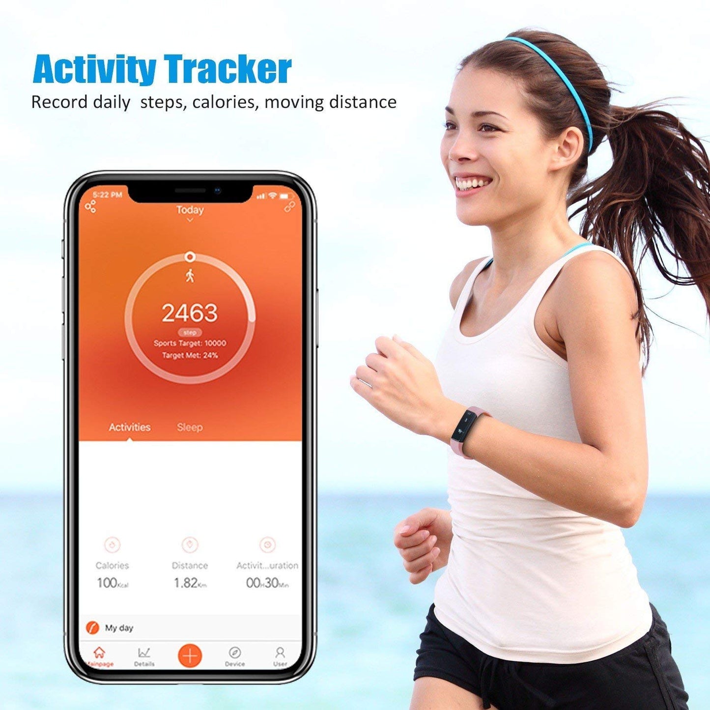 SmartFit Slim Activity Tracker And Monitor Smart Watch With FREE Extra - ZYTU