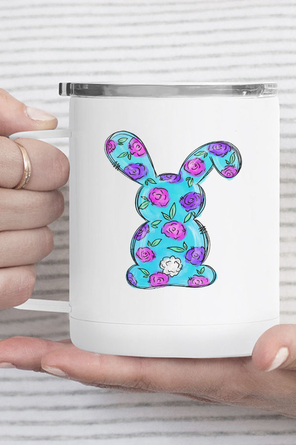 Easter Purple Pink Blue Bunny Stainless Steel Coffee Travel Cup