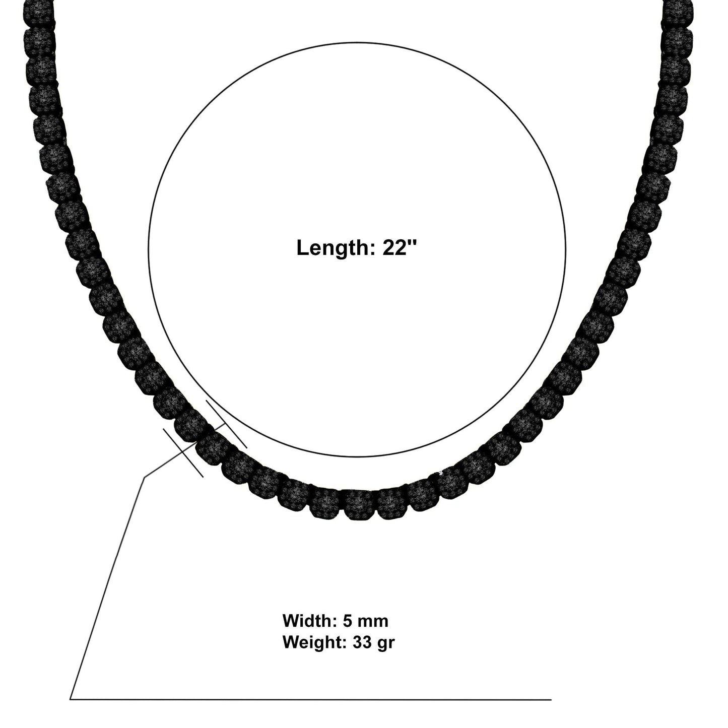 ICECUBE 5 MM 925 SILVER SQUARE TENNIS CHAIN | 9210073