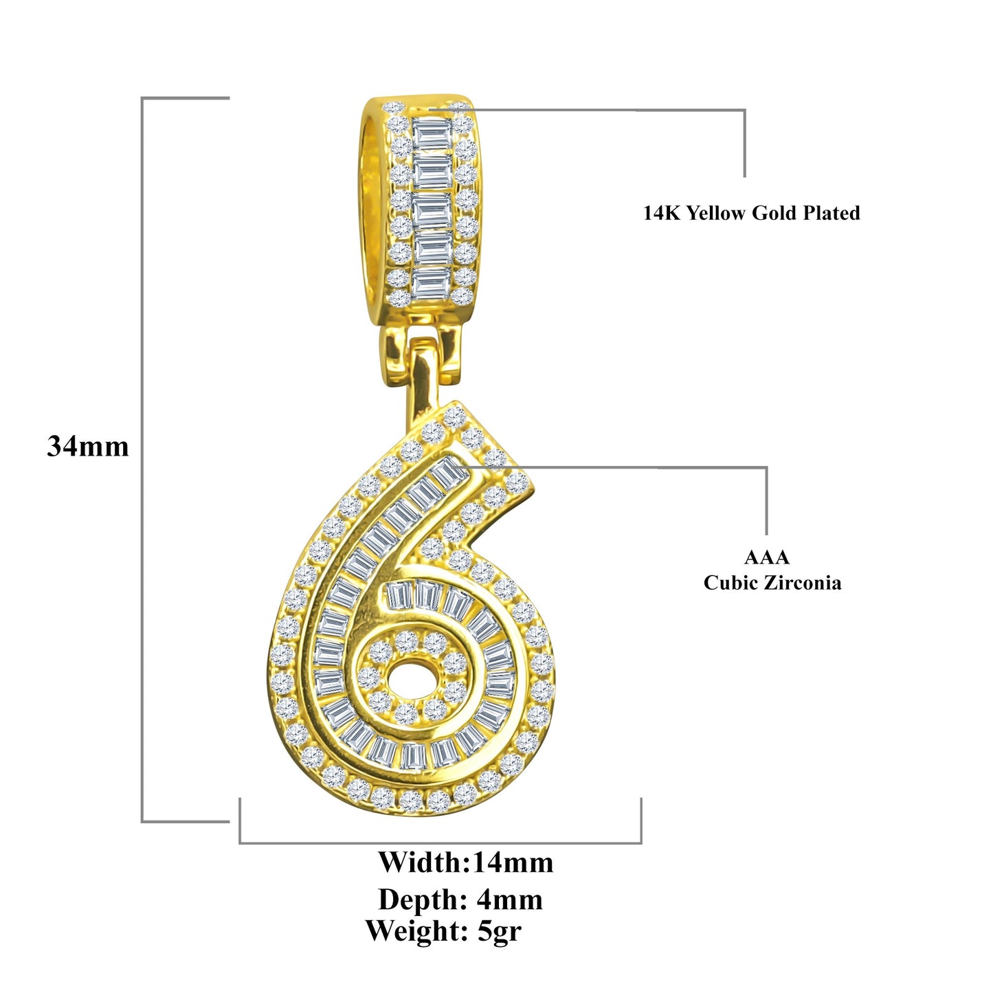 CIPHER STERLING SILVER (NUMERIC) PENDANT WITH CZ I 9218411