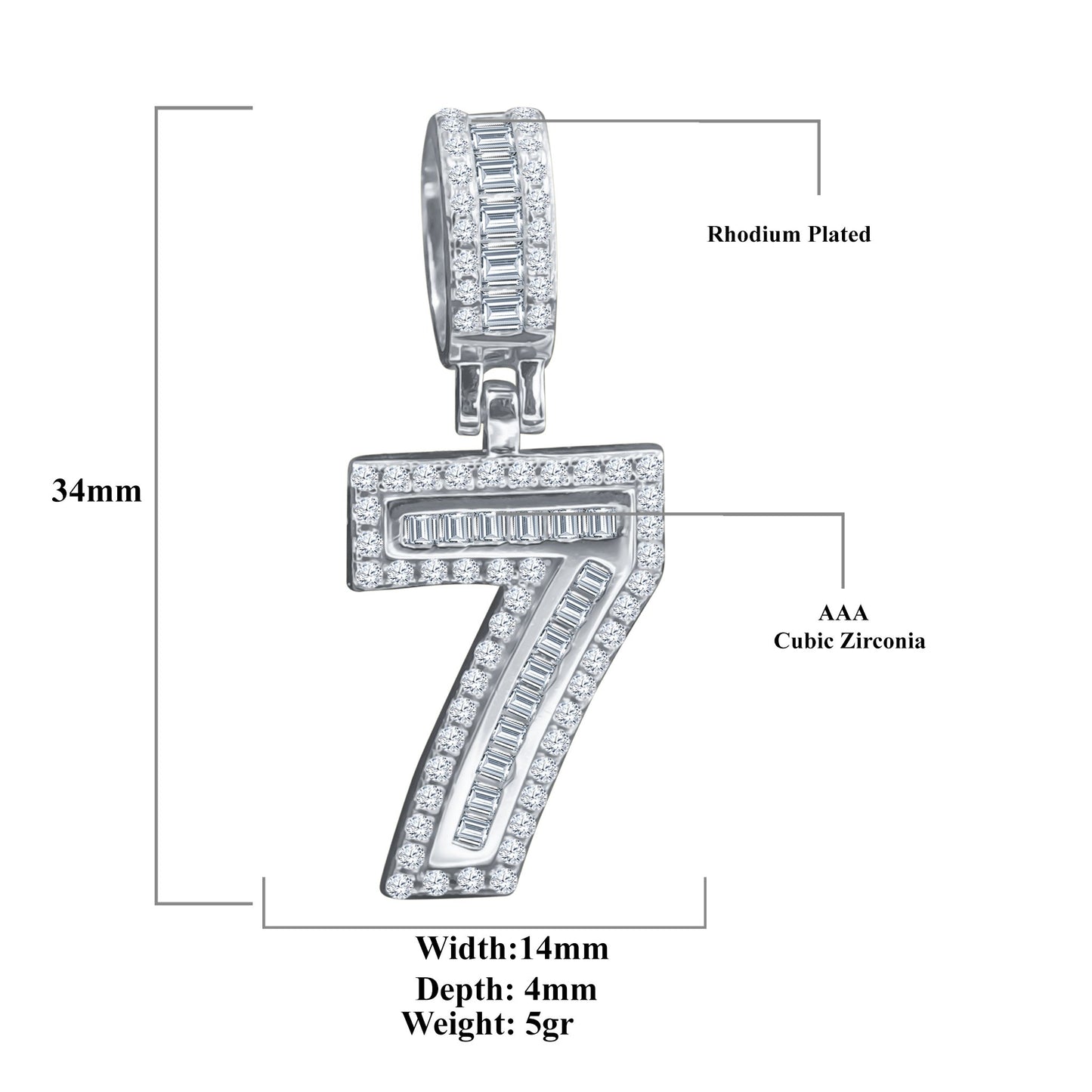 CIPHER STERLING SILVER (NUMERIC) PENDANT WITH CZ I 9218421