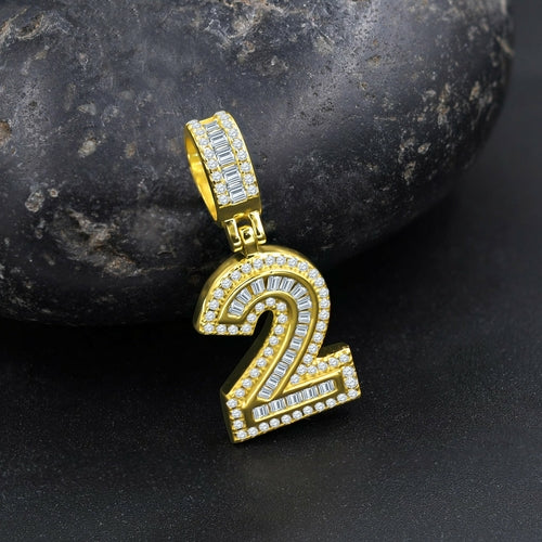 SAMPLE 1 I CIPHER STERLING SILVER (NUMERIC) PENDANT WITH CZ I 9218371