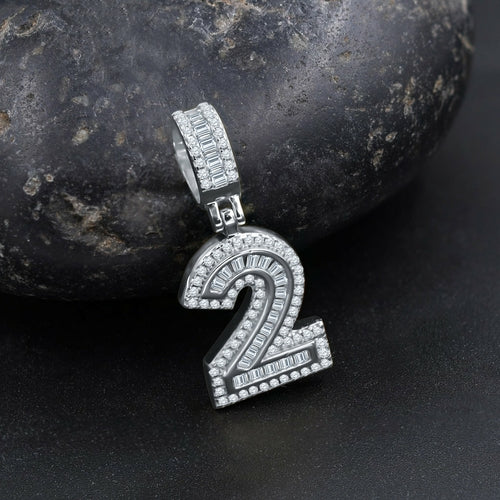 SAMPLE 1 I CIPHER STERLING SILVER (NUMERIC) PENDANT WITH CZ I 9218371