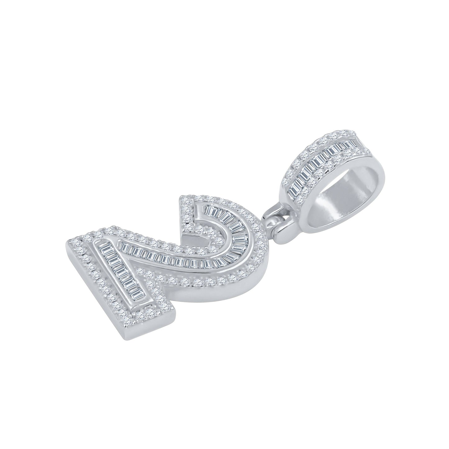 SAMPLE 1 I CIPHER STERLING SILVER (NUMERIC) PENDANT WITH CZ I 9218371