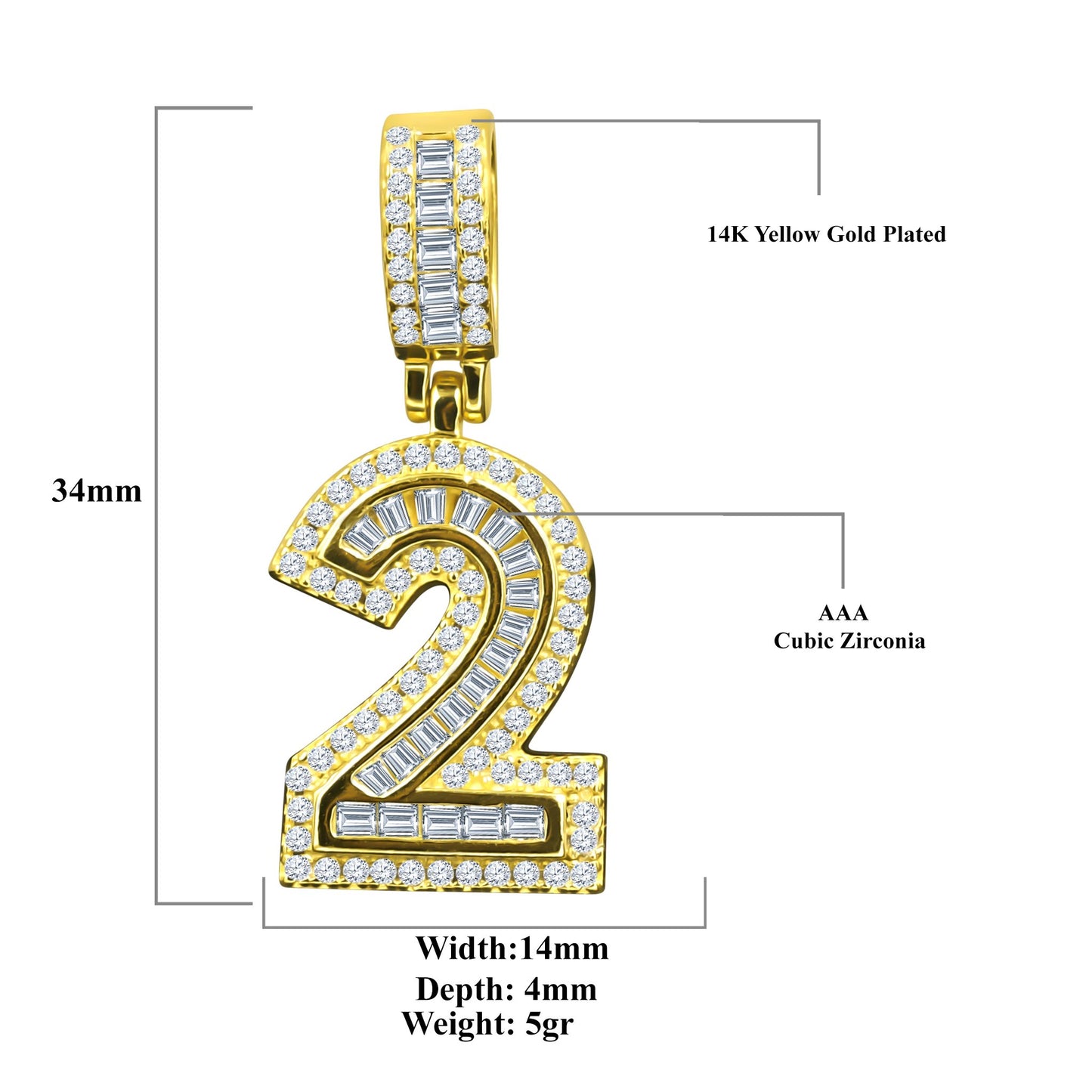 SAMPLE 1 I CIPHER STERLING SILVER (NUMERIC) PENDANT WITH CZ I 9218371