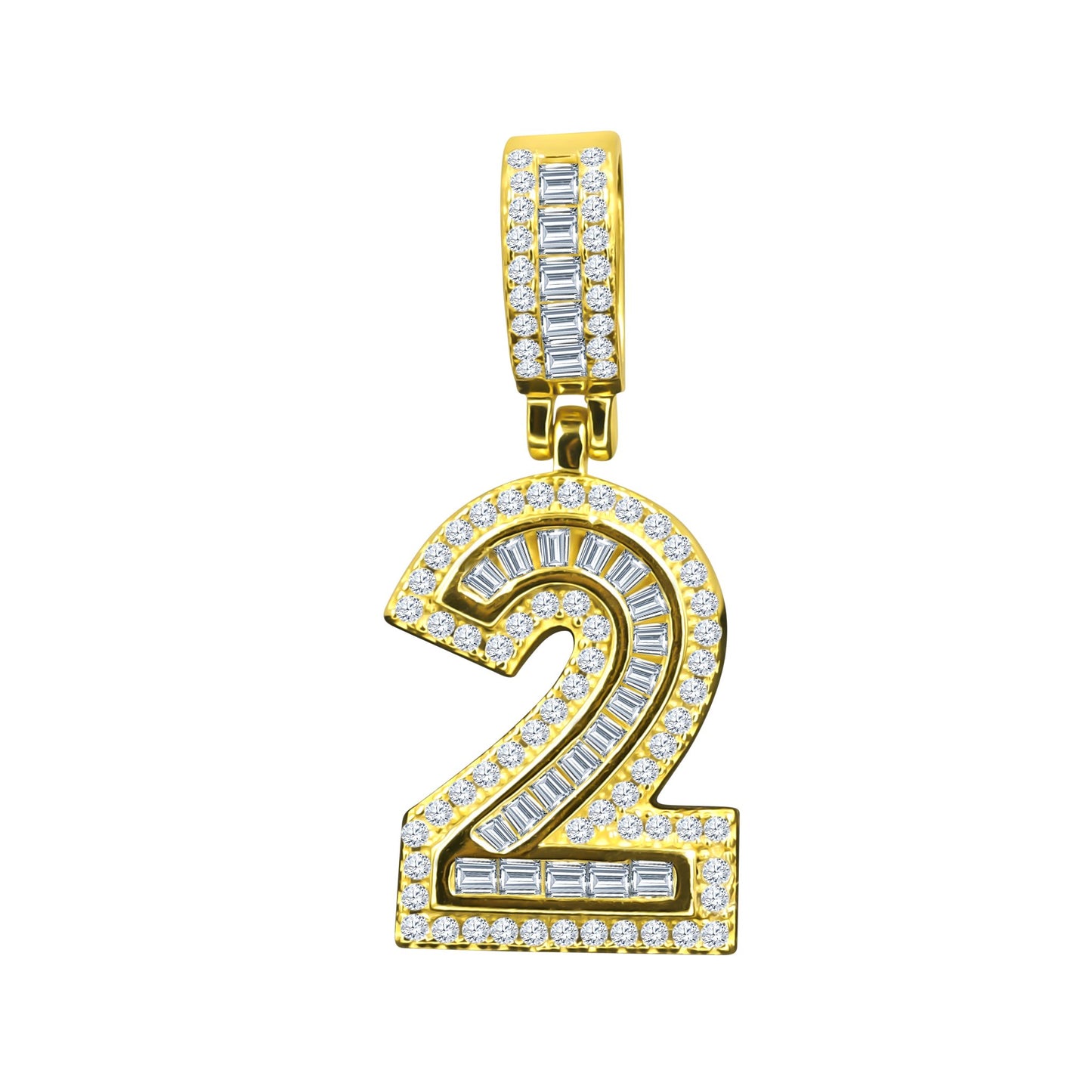 SAMPLE 1 I CIPHER STERLING SILVER (NUMERIC) PENDANT WITH CZ I 9218371