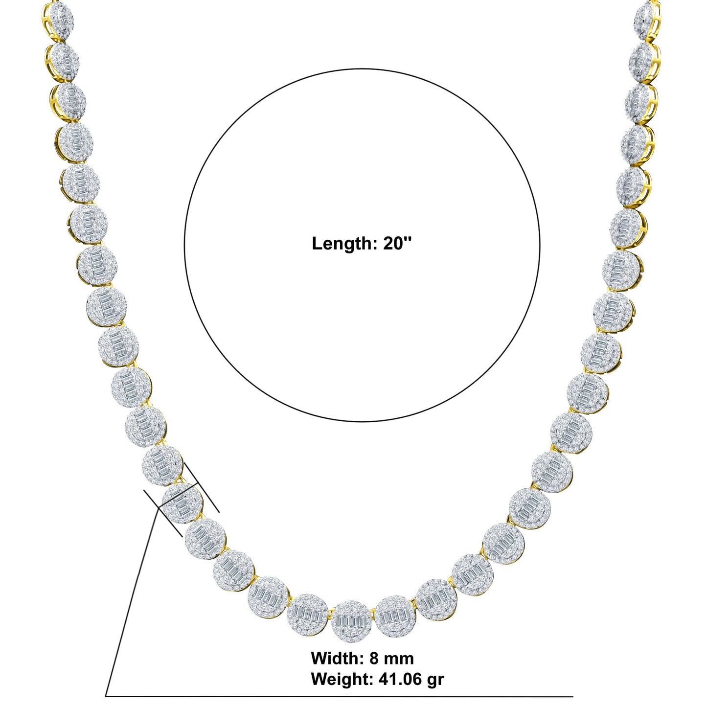 CLAIR STERLING SILVER 8MM 20" CHAIN | I 9220272