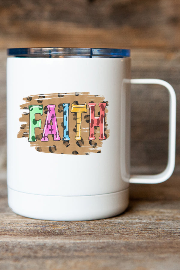 Easter Faith Leopard Stainless Steel Coffee Travel Cup