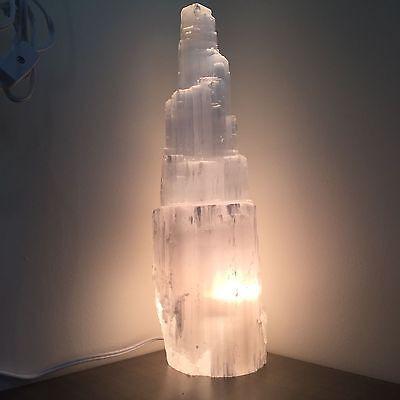 Selenite Crystal Skyscraper Lamp Prime - ZYTU