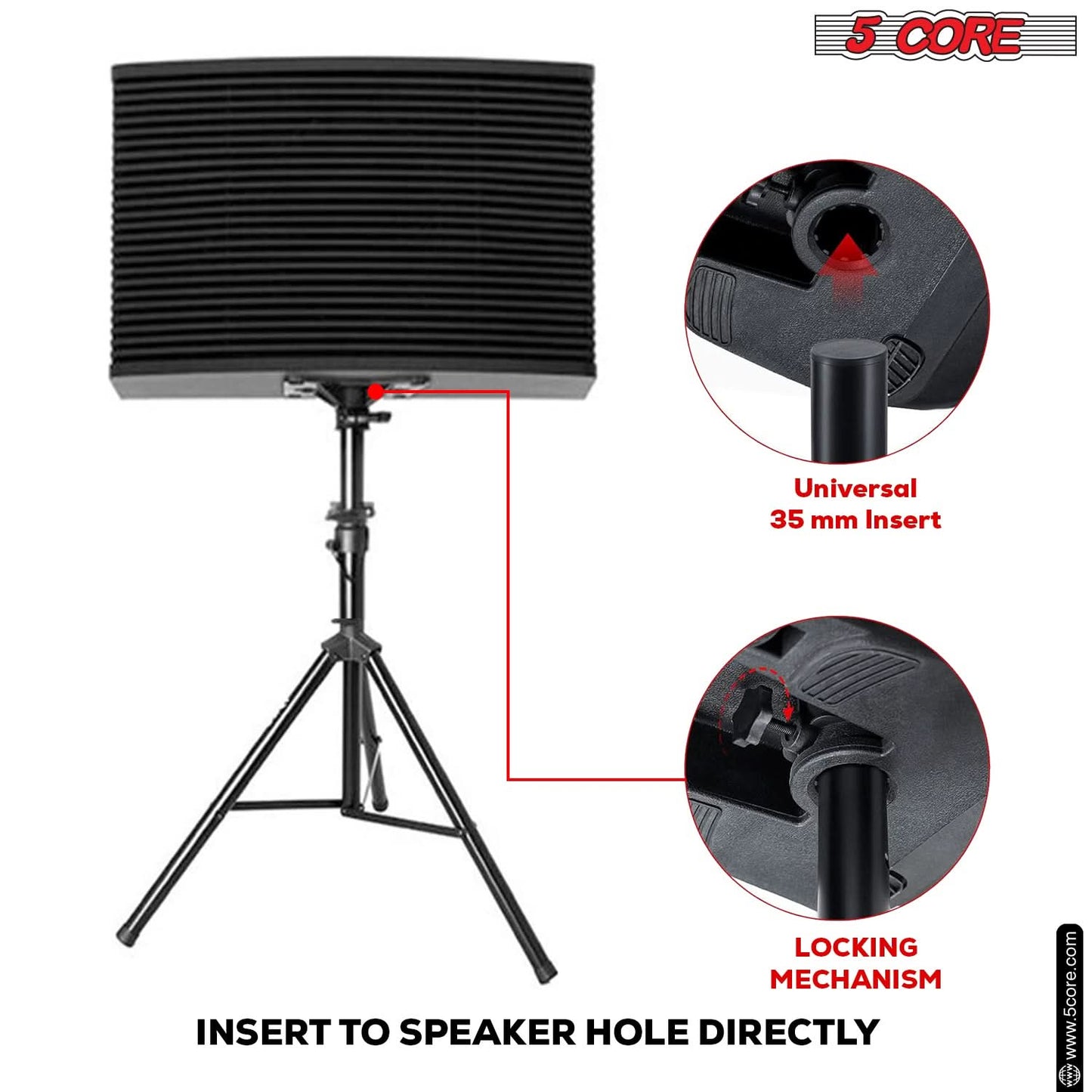 5 Core Speaker Stand Tripod Floor Adjustable Up to 48 Inch DJ Studio