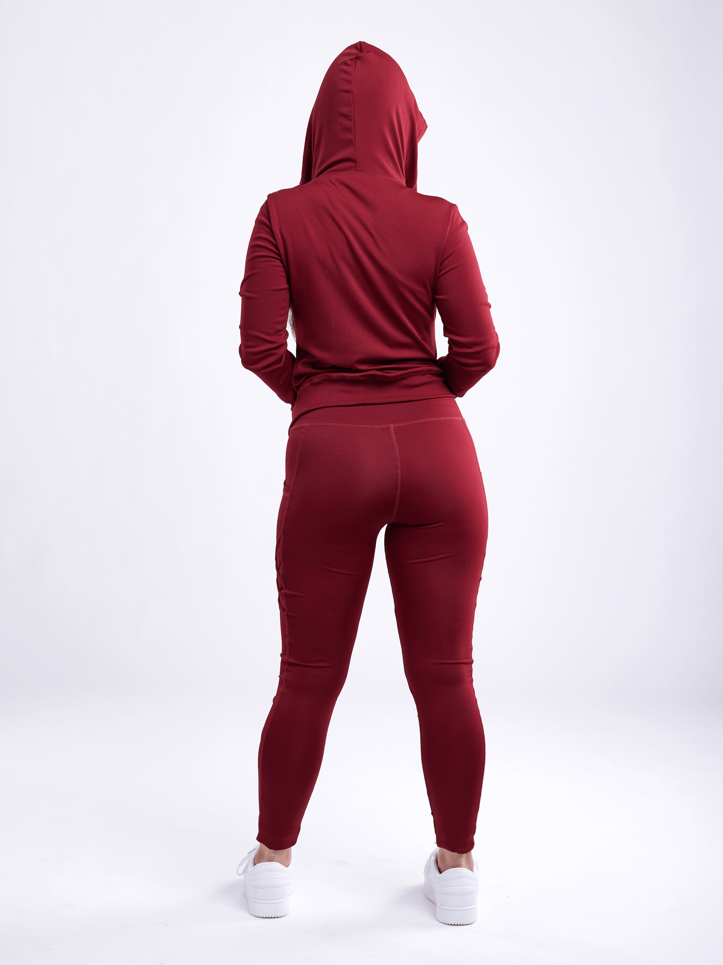 Athletic Fitted Zip-Up Hoodie Jacket with Pockets - ZYTU