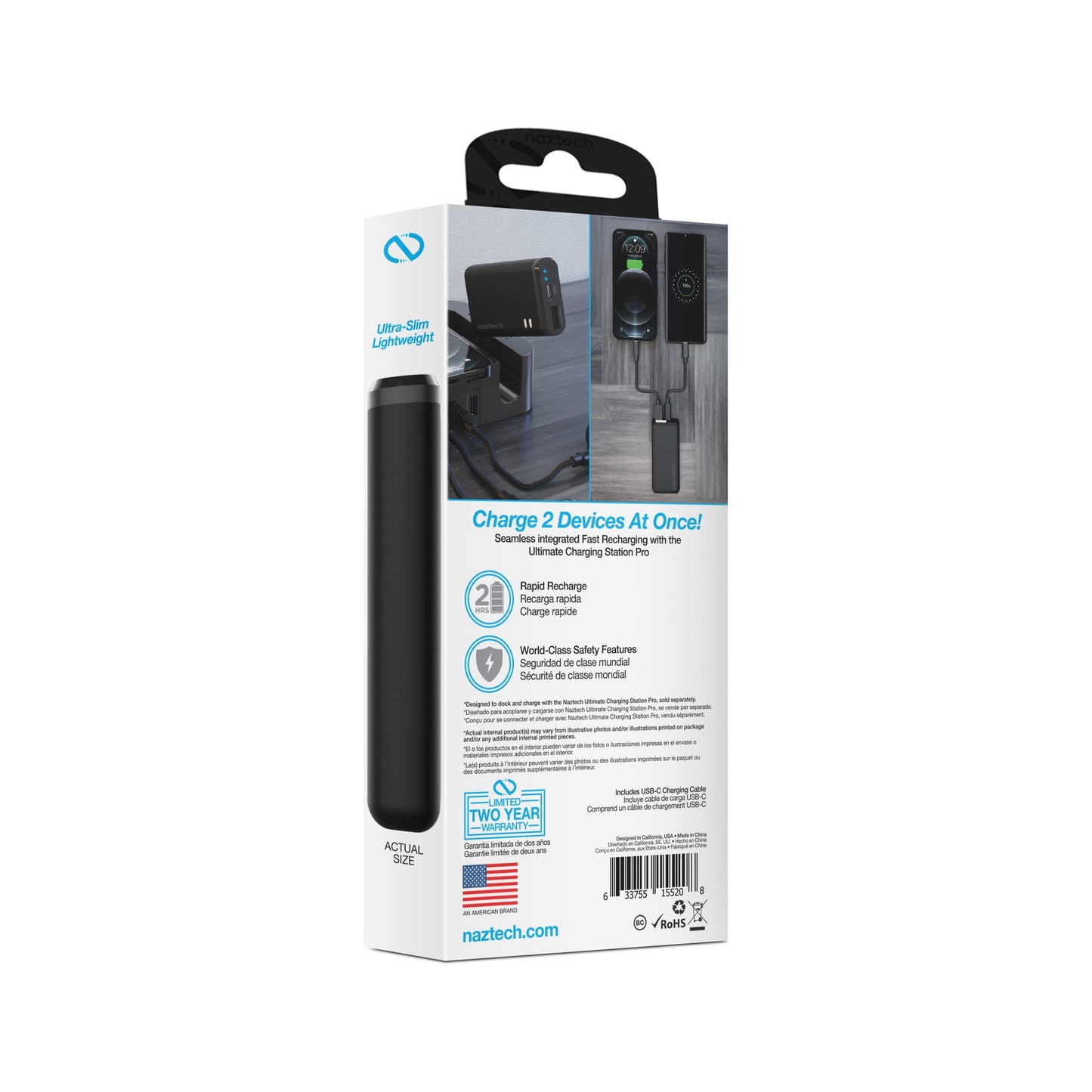 Naztech 4000mAh USB-C + USB Power Bank with 13 Hours Battery Life (155 - ZYTU