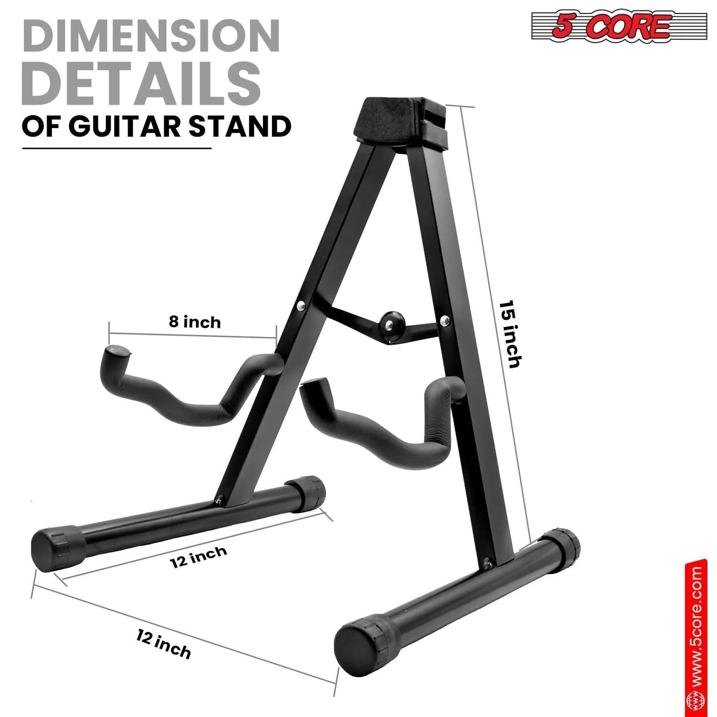 5Core Guitar Stand Floor a Frame Electric Acoustic Bass Soporte Para