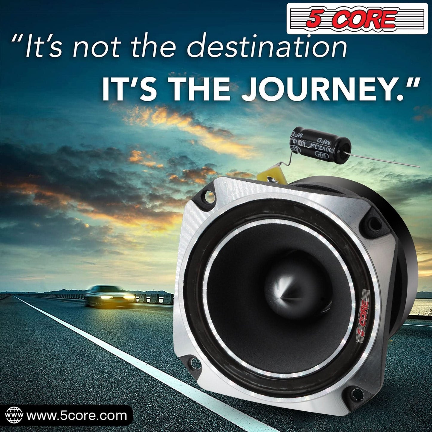 5Core Tweeters Speakers Car Audio Pair 600W Peak 3.5 Inch Super