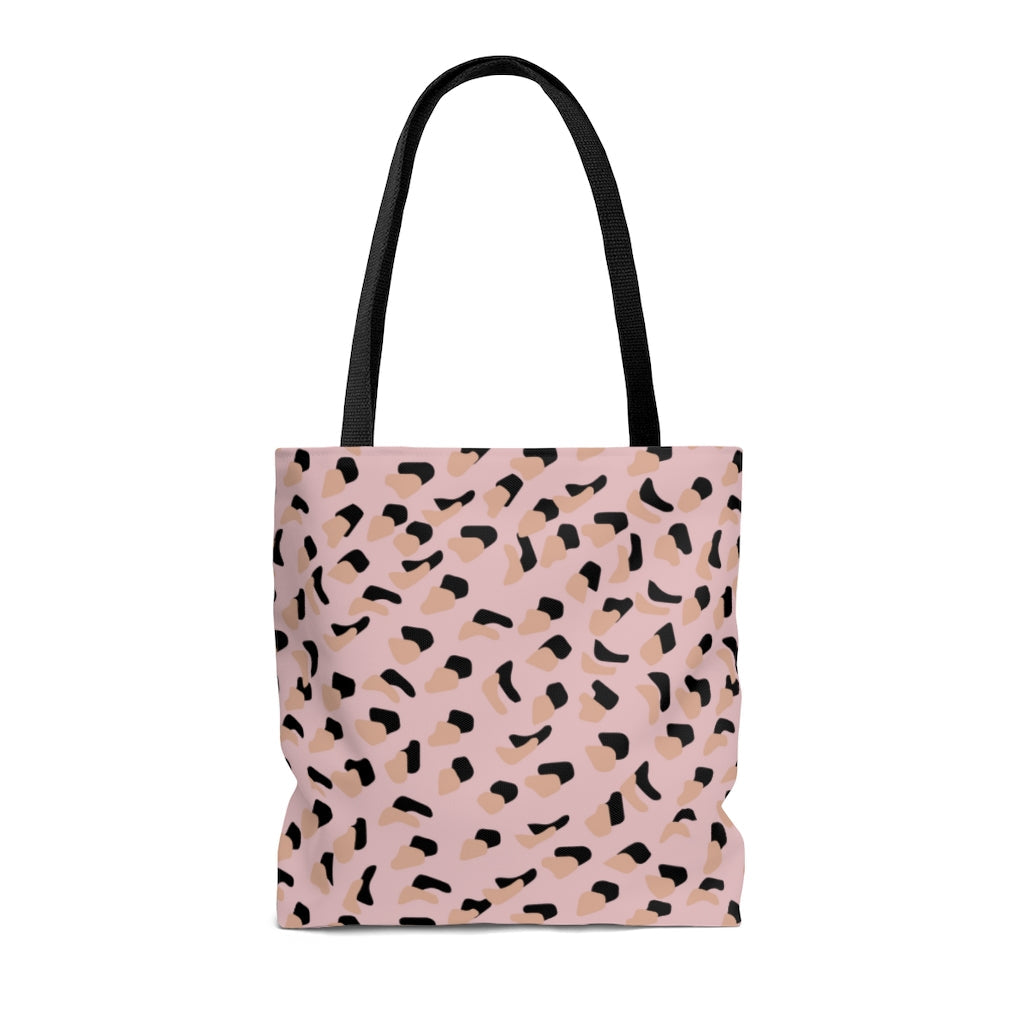 Pink Leopard Print Shopper Tote Bag Medium - ZYTU