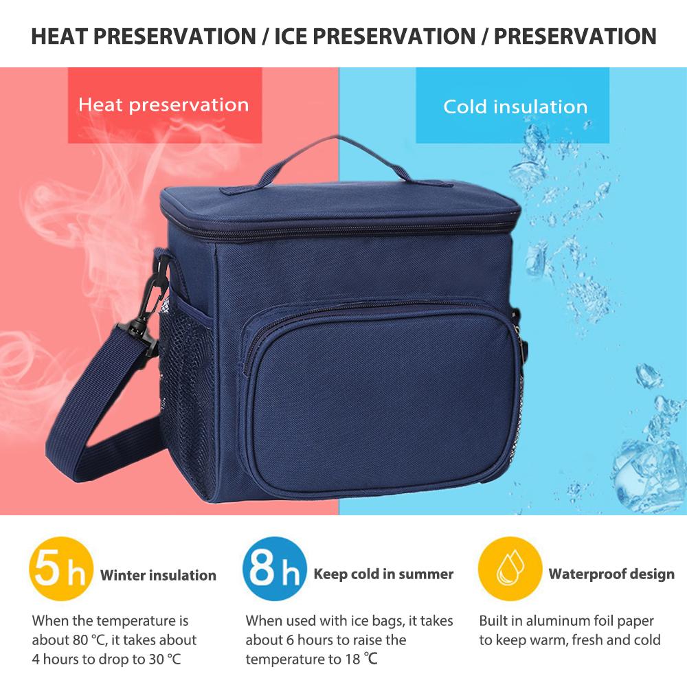 Ladies/Men 10L Thermal Insulated Lunch Box Soft Refrigerated Tote Bag