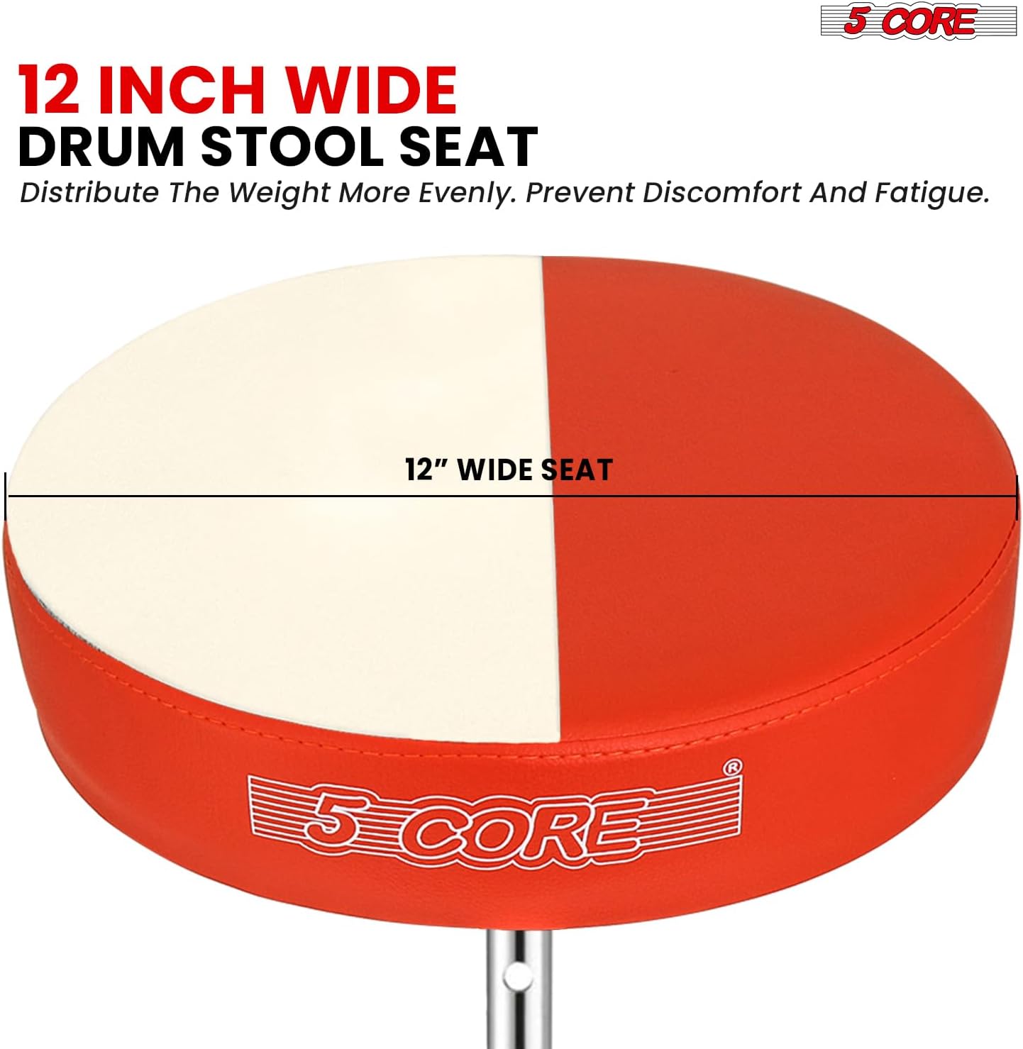 5Core Drum Throne Adjustable Guitar Stool Padded Seat + Drum Practice