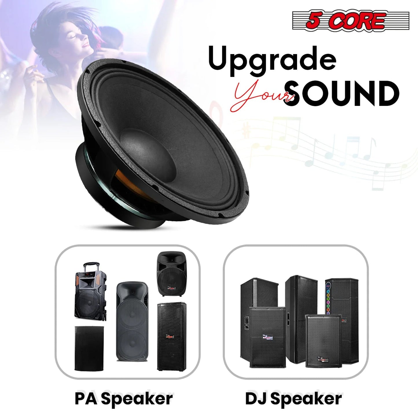 10 Inch Subwoofer Speaker 600W Max 4 Ohm Full Range Replacement DJ