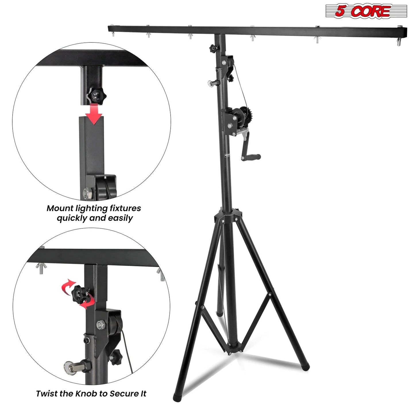 5Core DJ Light Stand Stage Lighting Truss System Hand Crank up