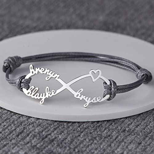 Mom Bracelet With Kids Names, Infinity Bracelet With Names,Mom Jewelry - ZYTU