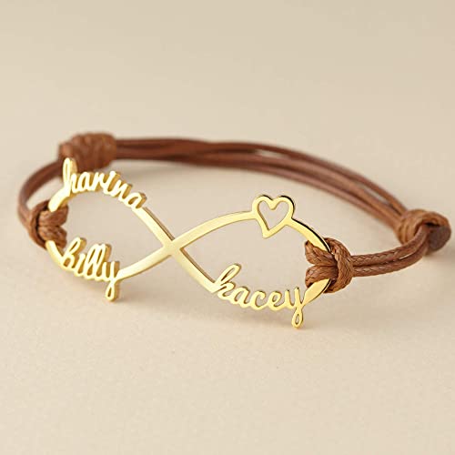Mom Bracelet With Kids Names, Infinity Bracelet With Names,Mom Jewelry - ZYTU