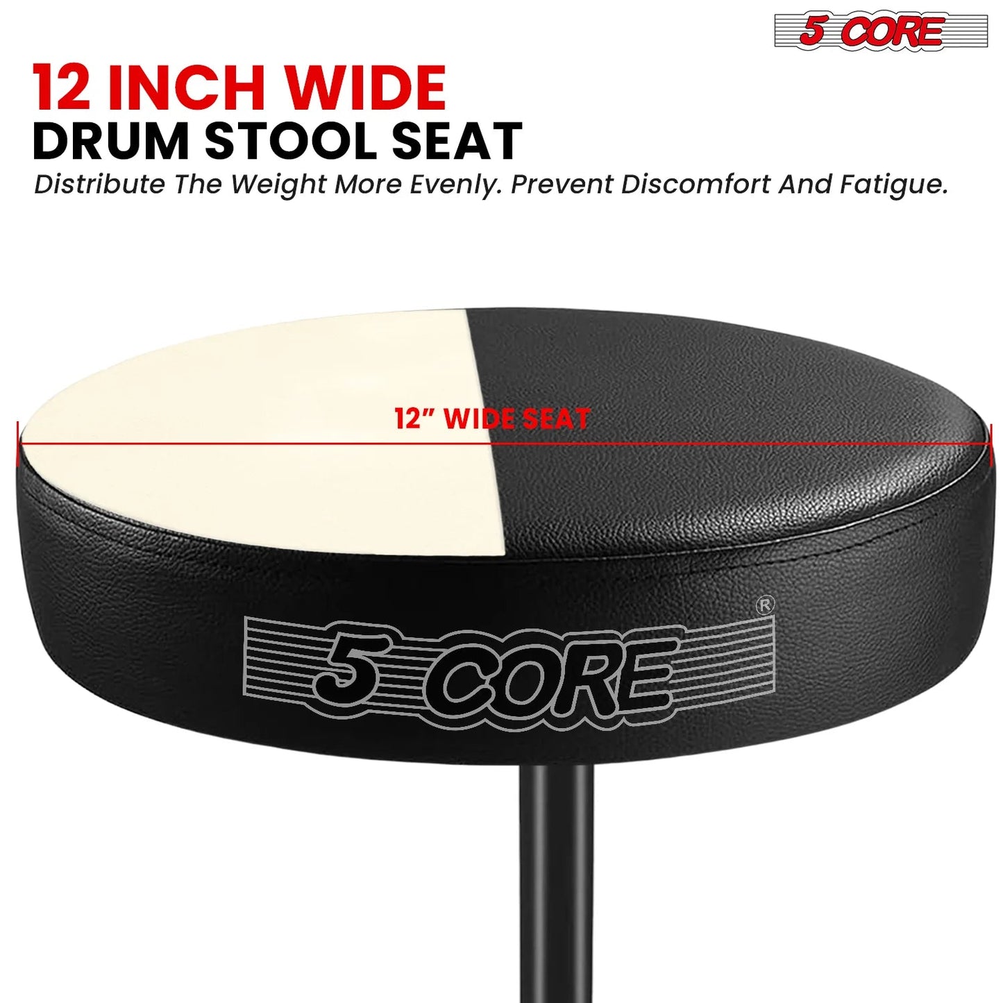 5Core Drum Throne Adjustable Guitar Stool Padded Drummer Seat for