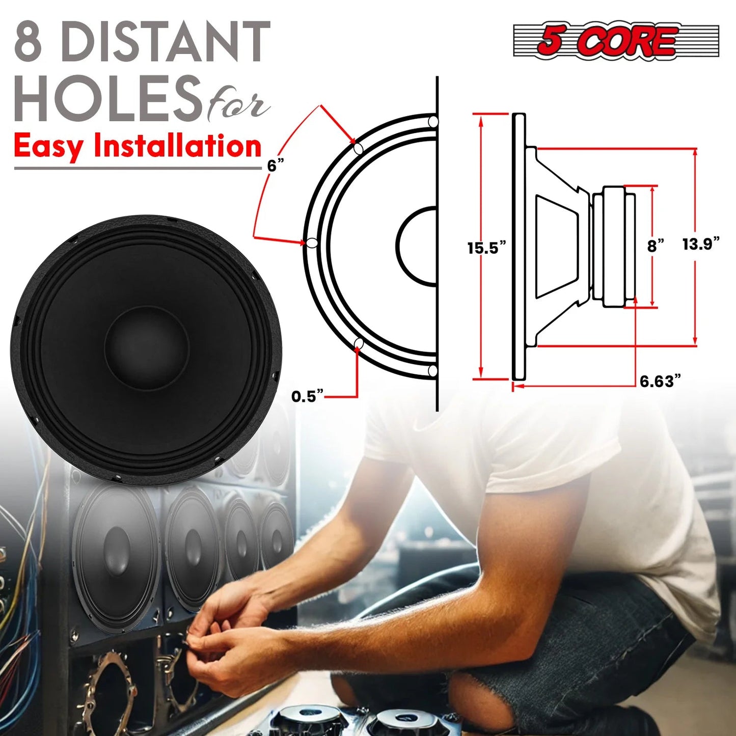 10 Inch Subwoofer Speaker 600W Max 4 Ohm Full Range Replacement DJ