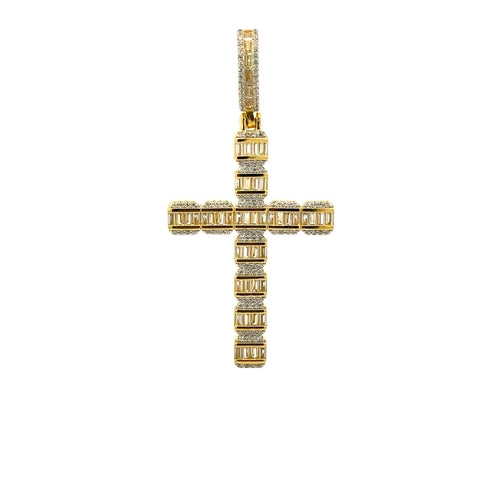AMBRASS 925 CZ RHODIUM ICED OUT PENDANT | 9222871