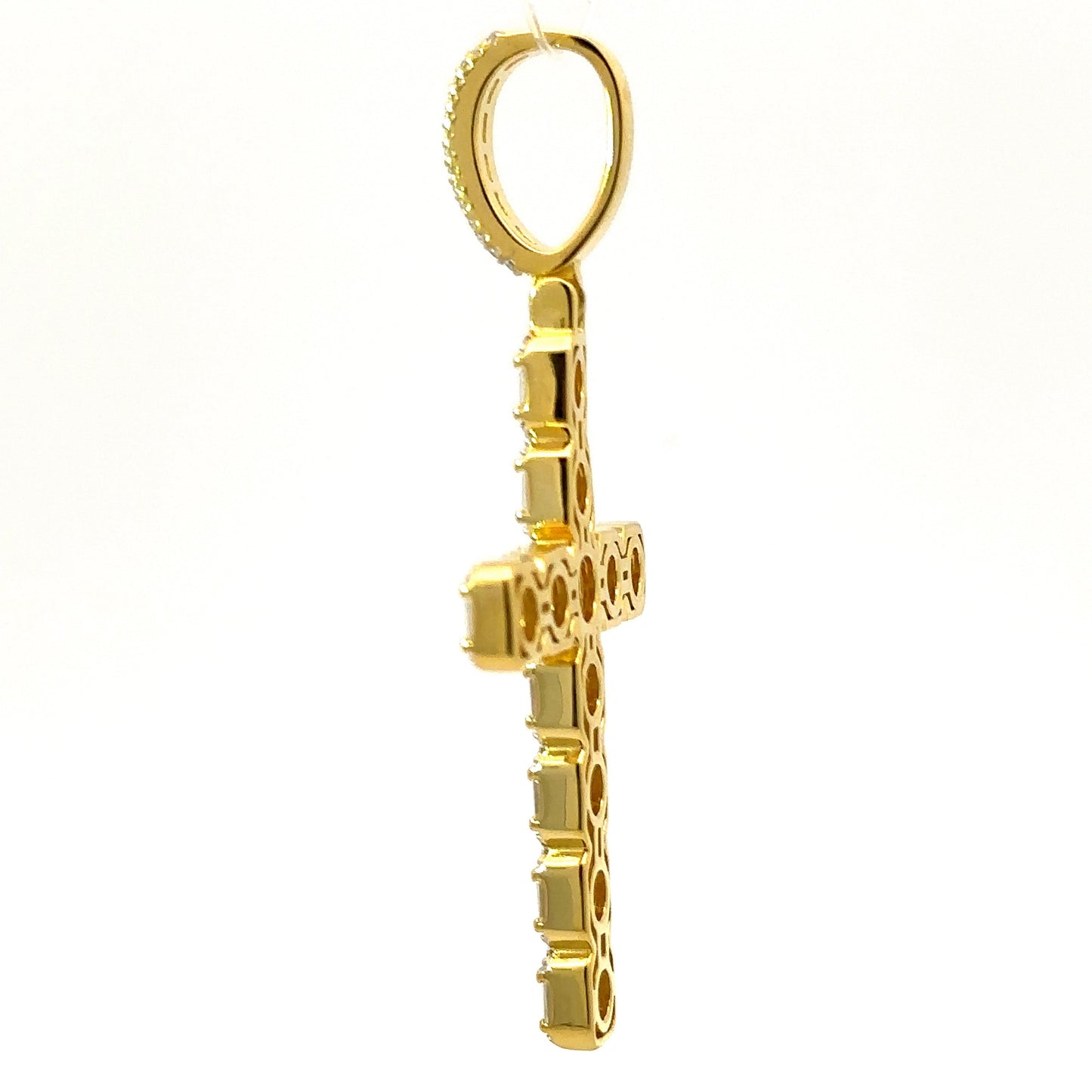AMBRASS 925 CZ RHODIUM ICED OUT PENDANT | 9222871