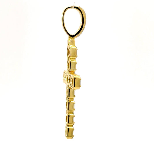 AMBRASS 925 CZ RHODIUM ICED OUT PENDANT | 9222871
