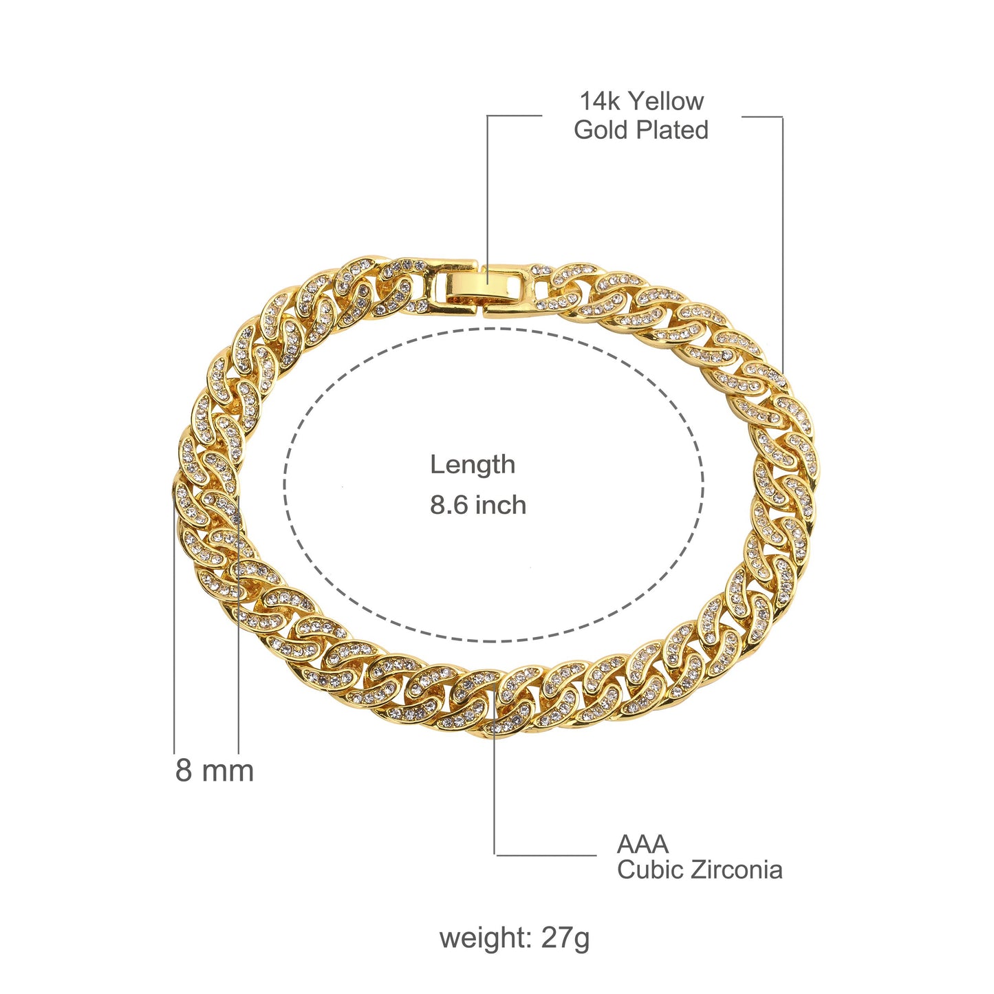 CREW BM 8 MM Cuban Bracelet | 970751 - ZYTU