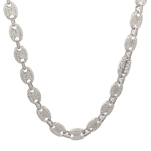 ENIGMATIC 10.11 CTW 8 MM RHODIUM MOISSANITE ICED OUT CHAIN | 996481
