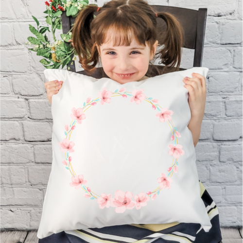 Cherry Blossom Wreath Pillow Cover