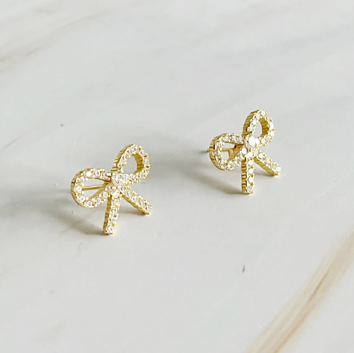 Shine Mini Bow Sterling Silver Earrings - ZYTU