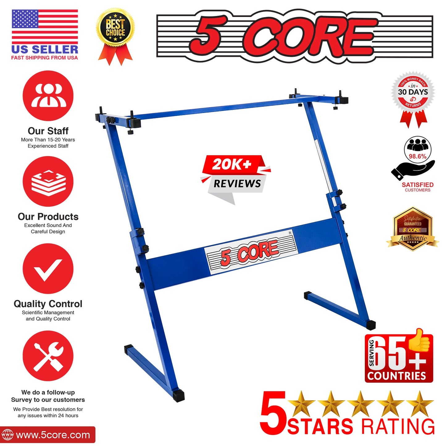 5 Core Keyboard Stand Z Style Height Adjustable Sturdy Piano Riser