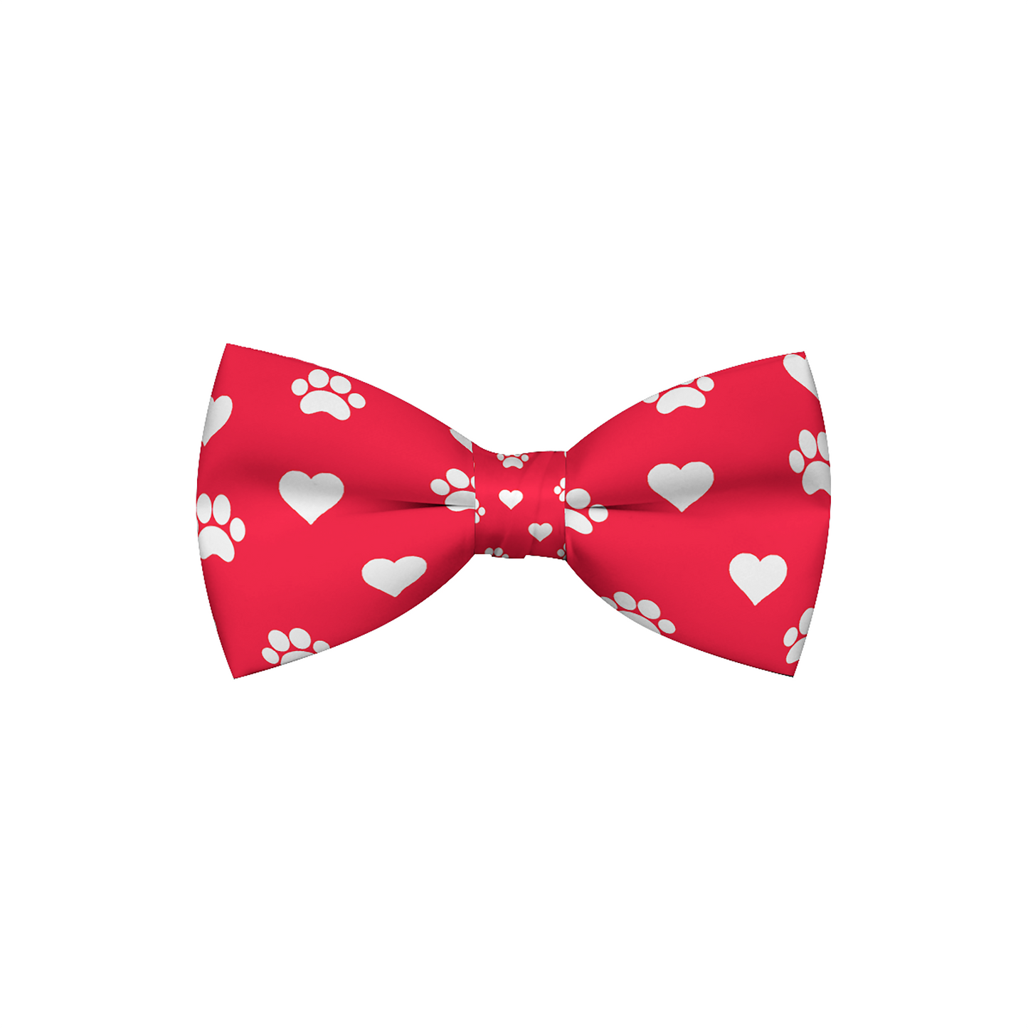Valentines Day Paw Prints & Hearts Red Dog Bow Tie - ZYTU