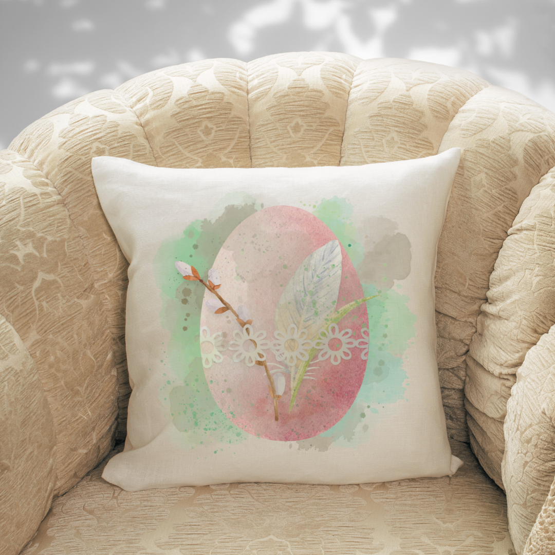 Pink Egg Art Pillow Cover